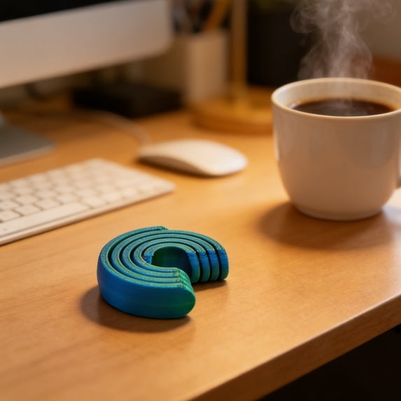 Quiet Fidget To-ys, 5-Ring Spinning Design, Finger Fidgets Silent Rotation, Fidget To-ys for Adults Stress Relief, Anxiety Fidgets Desk Gadget, Blue