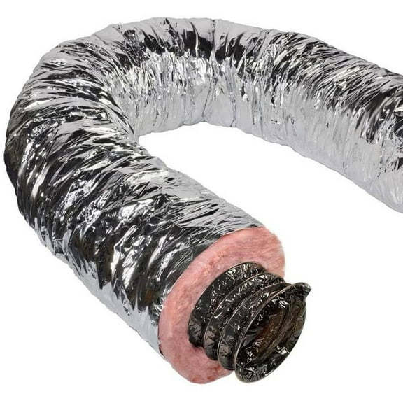 Quiet Flex Silver 9" Diameter, 25' L R6 insulation Flexible Ducting