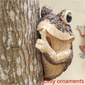 Quiet Frog Tree Peeker Garden Tree Sculptures Outdoor Tree Face Garden Tree Hugger Statue Indoor Outdoor A