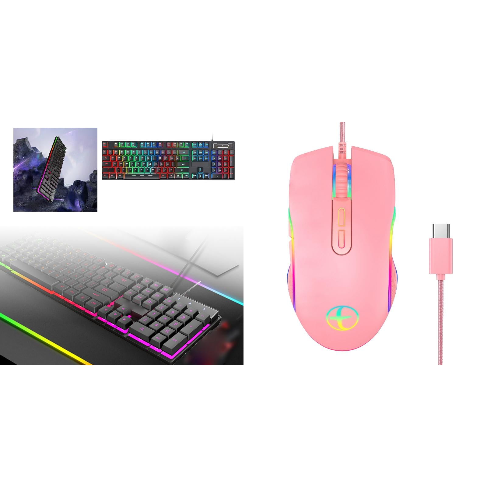 Quiet Gaming Keyboard Backlit Programmable For Windows, Mac Gamer