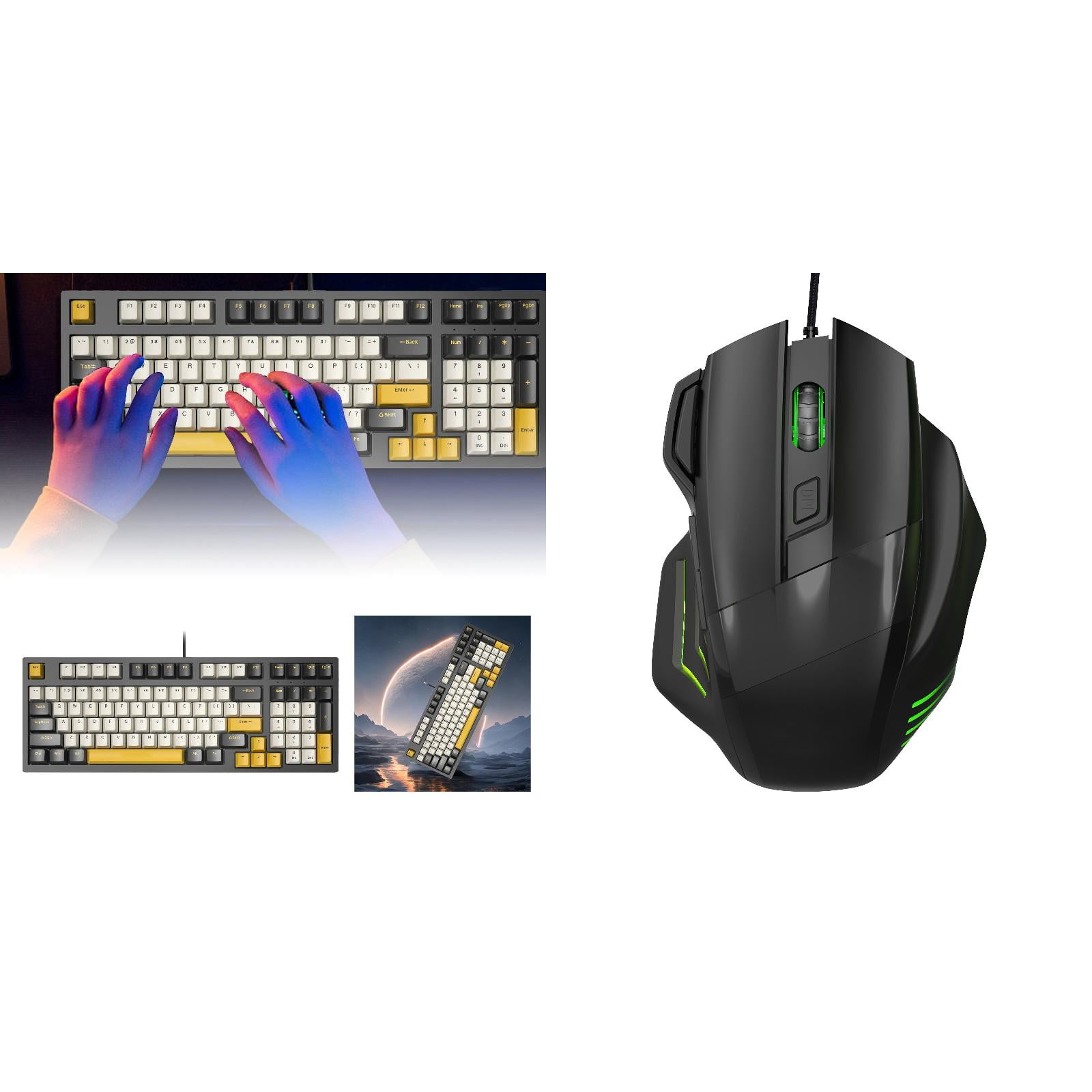 Quiet Gaming Keyboard OnBoard Memory Computer Game Hardware Glowing