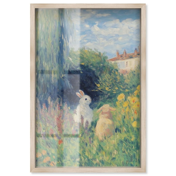 Quiet Gardeners Shadowbox Print Nature Wall Decor by Art Remedy, Blonde Frame, 10 x 15