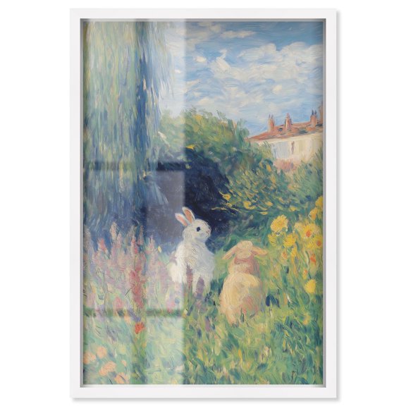 Quiet Gardeners Shadowbox Print Nature Wall Decor by Art Remedy, White Frame, 24 x 36