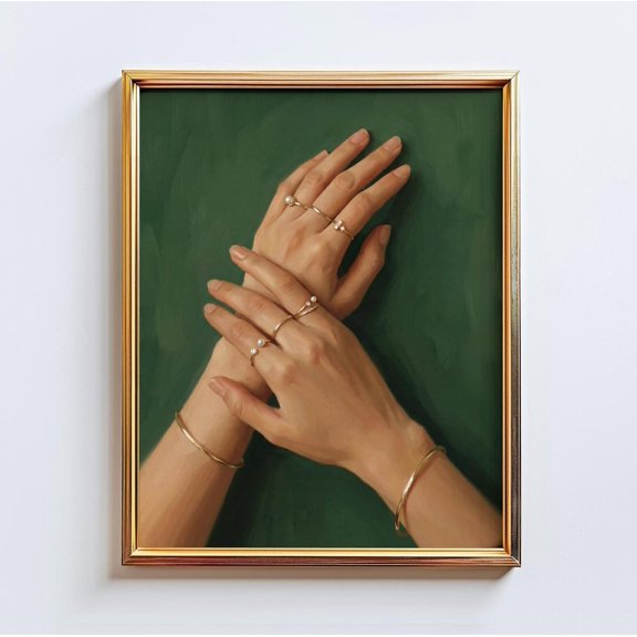 Quiet Grace Minimal Hands Wall Art Home Decor Unframed Paper Print