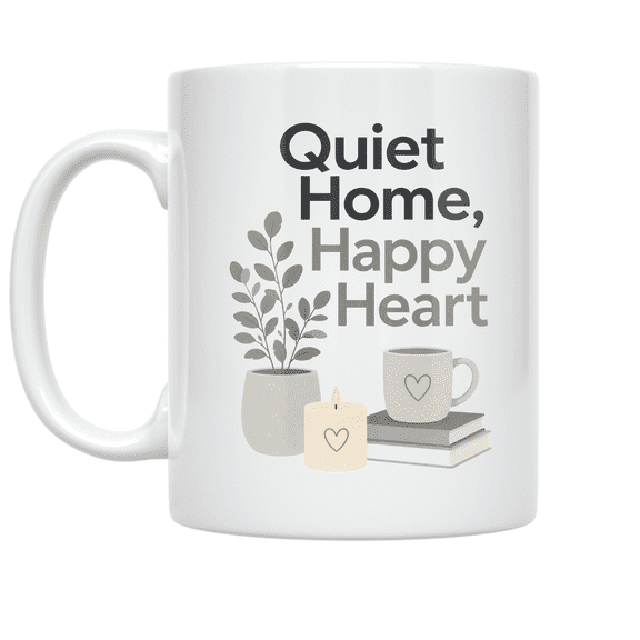 Quiet Home Happy Heart - Home Decor Enthusiast - 11 oz Ceramic Coffee Mug
