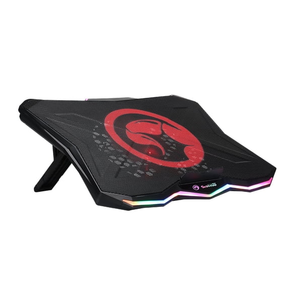 MARVO FN-40 Quiet Laptop Cooling Pad with Fan - 6.5-45° Ergonomic Angle, 100000H Durable Fan, Dual USB, Rgb Light, Compatible with 9-17.3 Inch Laptops for Gaming/Movies