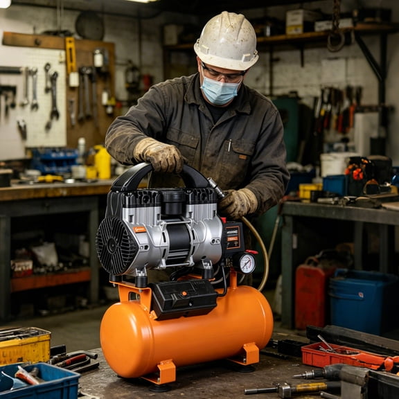 Quiet Low Noise Oil Free Air Compressor, Mini Portable Electric Air Compressor Low Noise for Home, Inflator, Small Pneumatic Tools