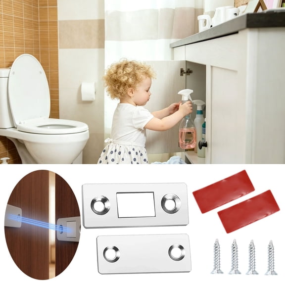 Quiet Door Catch, Cabinet Door Catch Quiet, Quiet Catch for Sliding Door, Punch-Free, Invisible Anti-Collision Door