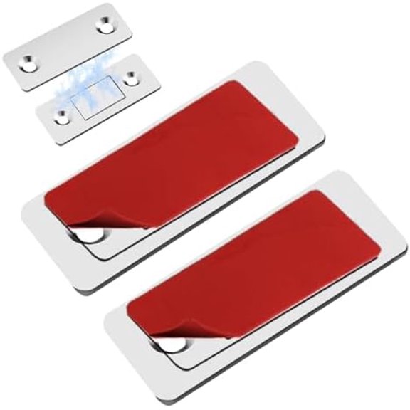 Quiet Magnetic Door Catch, Using Noise Free, Magnetic Cabinet Door Catch Quiet, Quiet Magnetic Catch for Sliding Door, Punch-Free, Invisible Anti-Collision Door (2 Sets)