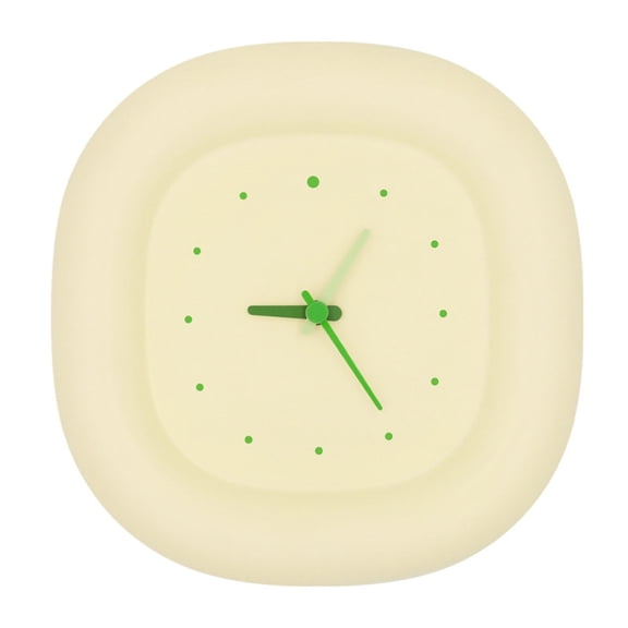 Noiseless Bubble Shape Desk Clock ABS Creamy Yellow Modern Wall Clock Battery Operated Home Desktop Decoration