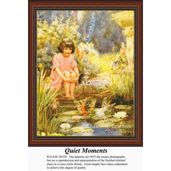 Quiet Moments, Vintage Counted Cross Stitch Pattern (Pattern Only, You Provide the Floss and Fabric)