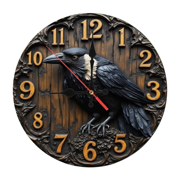 Quiet Movement Contemporary Wall Clock Acrylic Vibrantly Print Analog Clock For Stylish Bedroom Living Room Interior