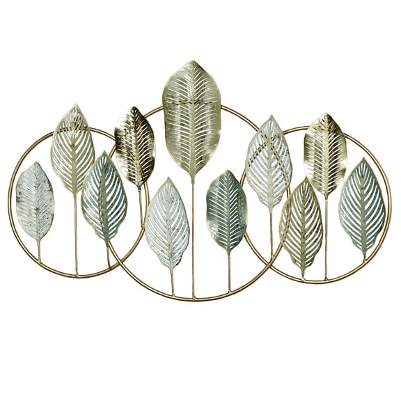 Quiet Nature Openwork Leaf Metal Wall Sculpture