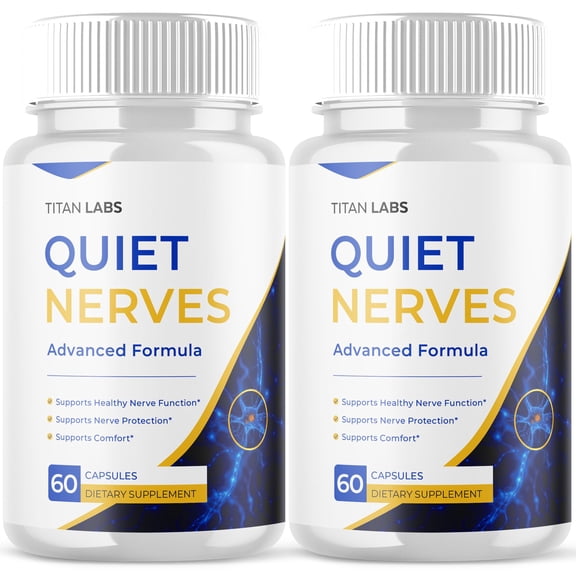 Quiet Nerves Advanced Nerve Support Supplement Pills All Natural Ingredients QuietNerves 120 Capsules