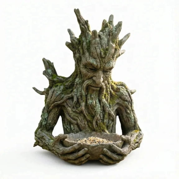 The Quiet Offering A Tree-Integrated Bird Feeding Sculpture, Outdoor Millennial Ancient Tree Bird Feeder, with Hidden Keyhole Hanger,Tree Faces Decor,Yard