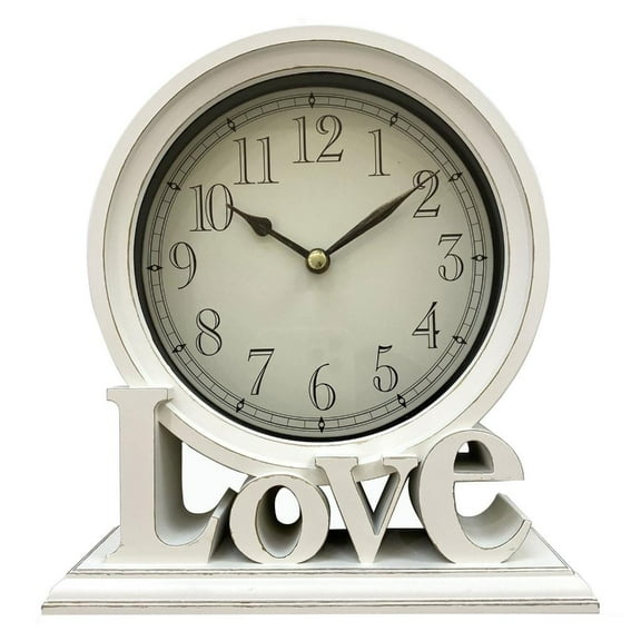 Quiet Operate Table Clock Love Letter Retro Mantels Clock for Bedroom or Study