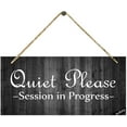 thumbnail image 1 of Quiet Please Session in Progress Sign,Office/Home Treatment Room Hanging Door Sign, 1 of 7
