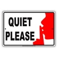 thumbnail image 1 of Quiet Please Shh With Graphic Restricted Alert Caution Warning Aluminum Metal Sign 8"x12" Plate, 1 of 1