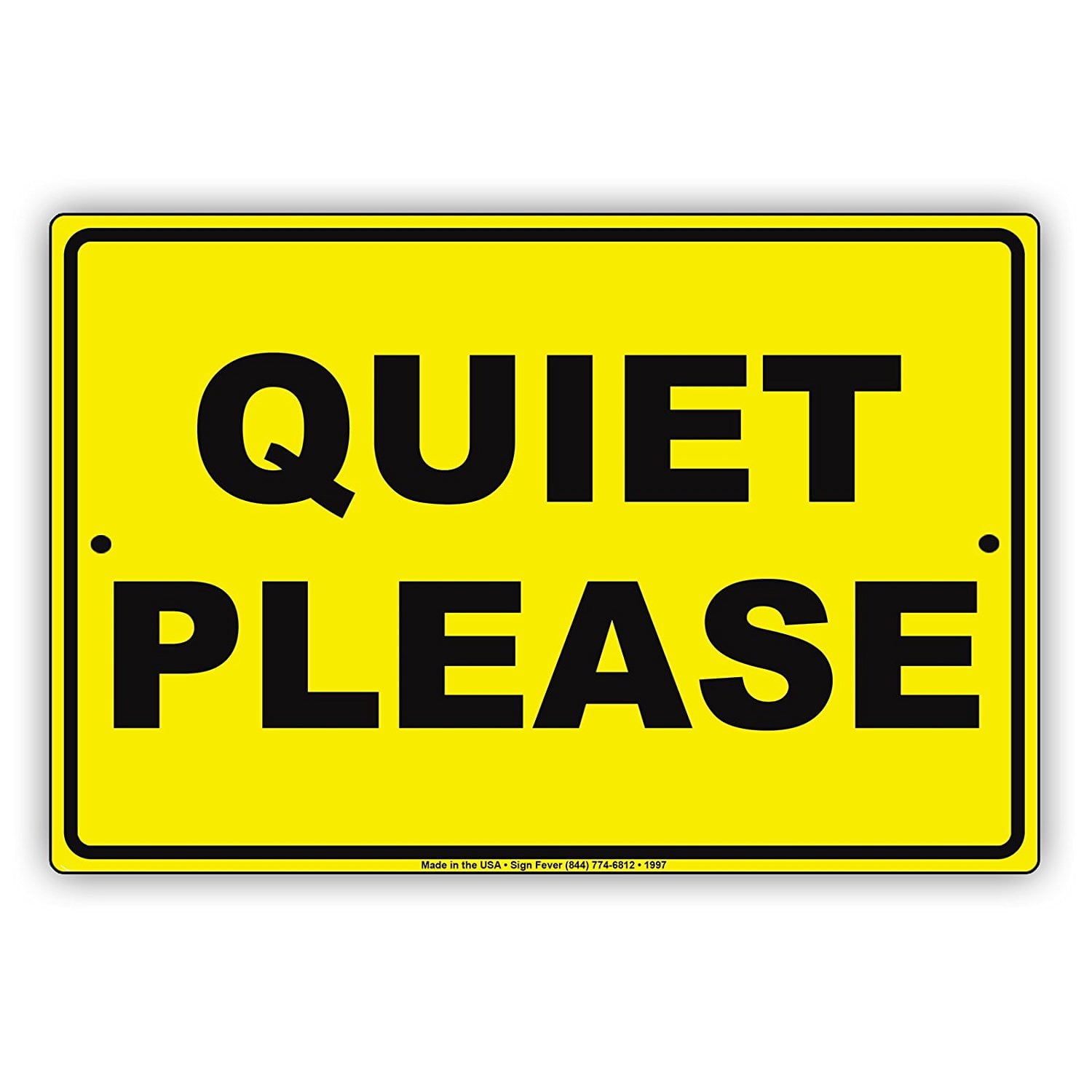 Quiet Please Silent Zone Restriction Alert Caution Warning Notice Aluminum  Metal Sign 8\, image size:1500x1500