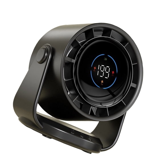 Quiet Powerful Fan Digital Display Fan 4000mAh Battery Fan ABS Texture Suitable for Bedroom Office and School Use