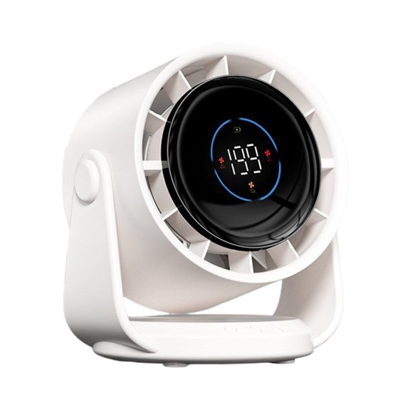 Quiet Powerful Fan Digital Display Fan 4000mAh Battery Fan ABS Texture Suitable for Bedroom Office and School Use