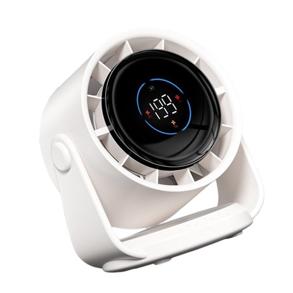 Quiet Powerful Fan Digital Display Fan 4000mAh Battery Fan ABS Texture Suitable for Bedroom Office and School Use