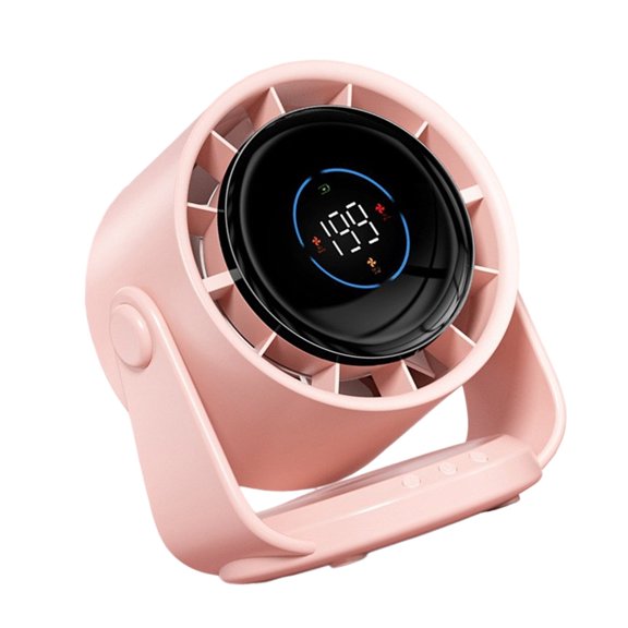 Quiet Powerful Fan Digital Display Fan 4000mAh Battery Fan ABS Texture Suitable for Bedroom Office and School Use