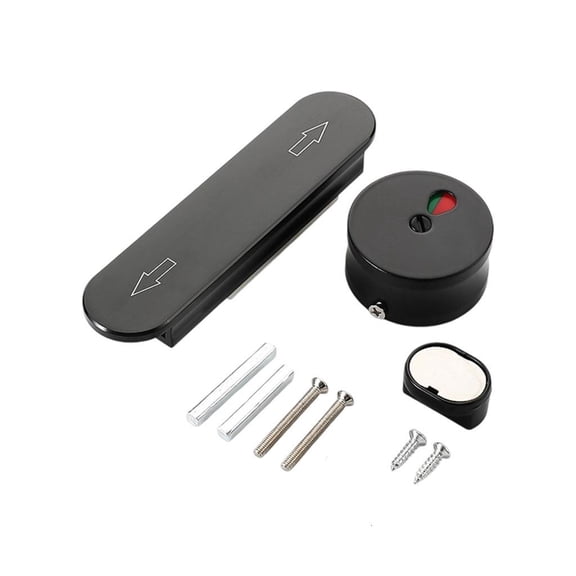 Quiet Push Lock Bathroom Sliding Door Bolt Zincs Alloys Partition Door Lock with Occupancy Indicator Easy Installation