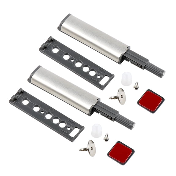 Quiet Push Open Cabinet Door Latches Noiseless Mechanism Durability Iron Plastic Construction