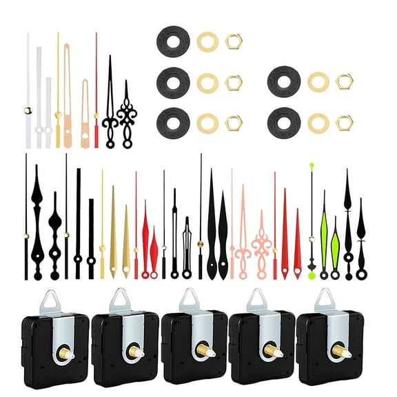 Quiet Quartzs Clock Repair Kits 13/18mm 5Pcs Clock Movements Complete Hands Hooks Replacement Parts for Wall Clocks