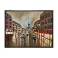 thumbnail image 1 of Quiet Rainy Street In Gray Eiffel Tower Paris 32 in x 16 in Framed Painting Canvas Art Print, by Designart, 1 of 5