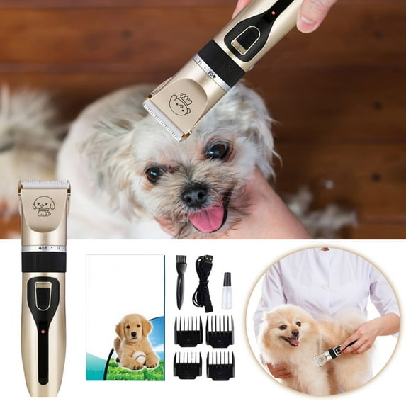 Quiet Rechargeable Dog Grooming Kit Pet Hair Clipper for Cats and Dogs Adjustable Low Noise Cordless Trimmer