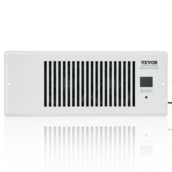 Quiet Register Booster Fan with Remote and Thermostat Control Adjustable Speed for 4x12 Inch Heating Cooling Smart Vent White