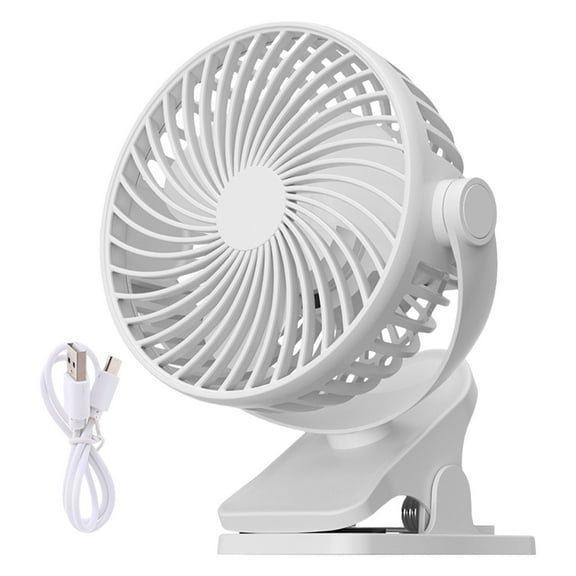 Quiet Rotating Clip On Fan for Office Bedside and Camping Multifunctional Small USB Rechargeable Fan Cooling Device