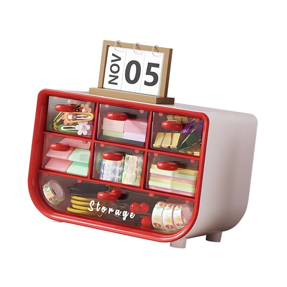 Quiet Slide Polystyrene Drawer Box with 7 Compartments Ensuring Effortless Access to Writing Materials Materials Everywhere
