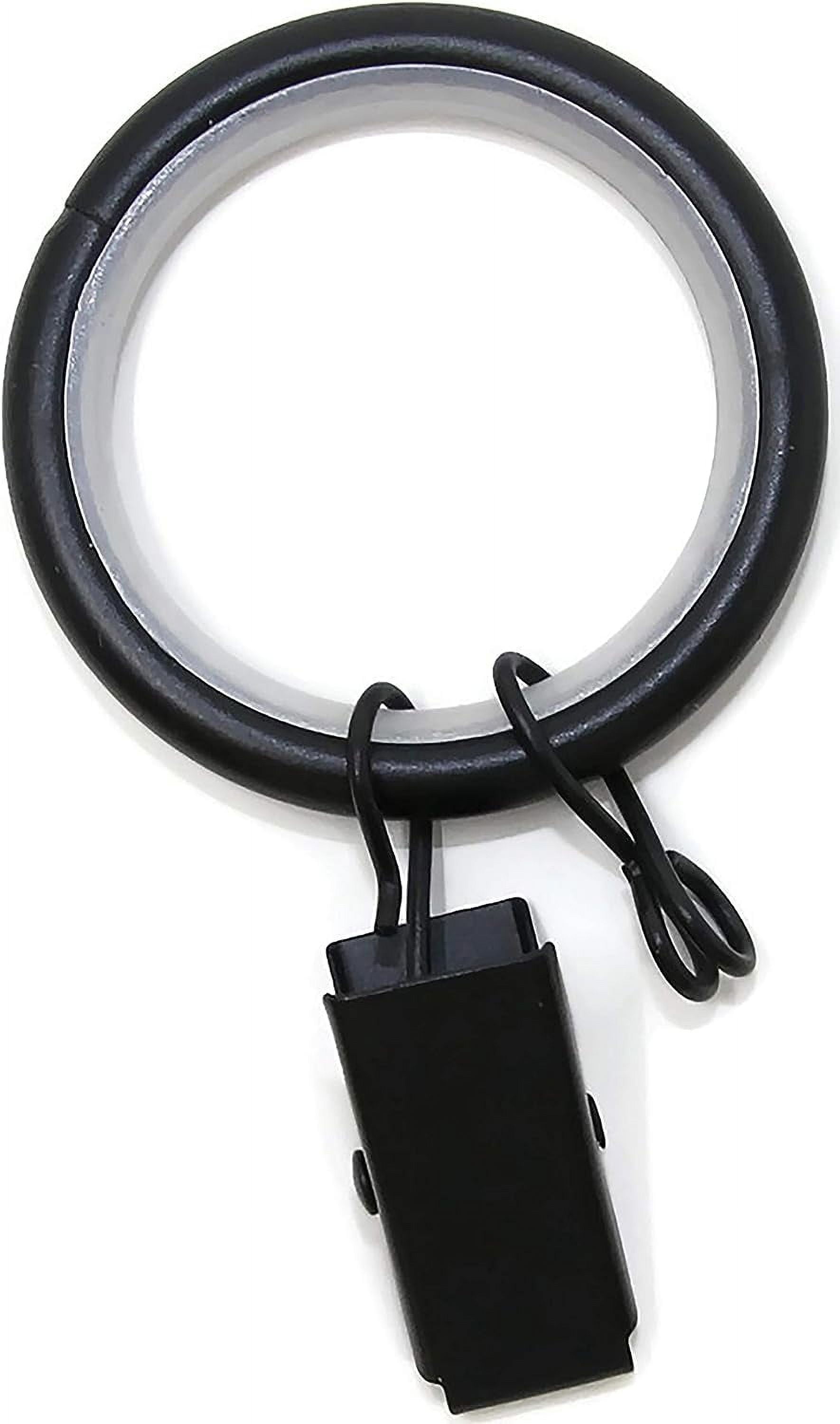 Quiet Smooth Drapery Curtain Rod Rings for 1" Rod with Clips, Eyelets