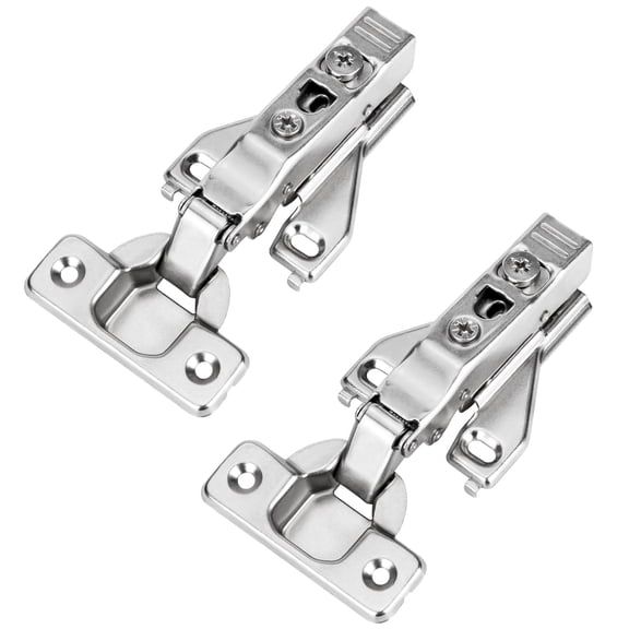 Quiet Soft Close Hidden Cabinet Hinges 2 Pack - 1/2 Inch Overlay Face Frame Concealed Kitchen Cupboard Hinges with 3D Adjustment Screws