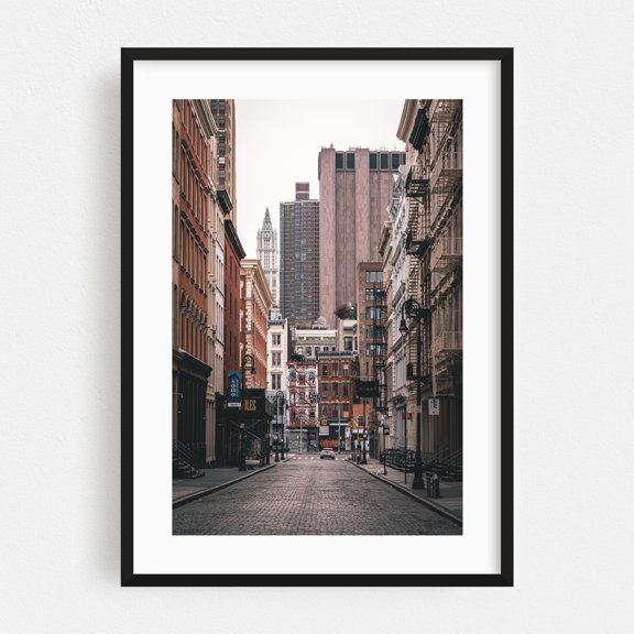 Quiet in Soho 04 - Manhattan New York Photography City Street Photography Architecture Skyline Graffiti Vintage Black Framed Wall Art Print 5 x 7 inches