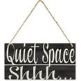 thumbnail image 1 of Quiet Space Shhh Wood Sign Funny Office Decor Wall Decoration Rustic Wood Sign Hanging Vintage Home Decor Wooden Farmhouse Wall Decor For Living Room Decor 12" X 6", 1 of 7