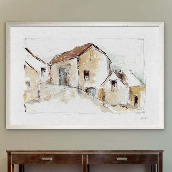 Wexford Home Quiet Streets II-Framed Canvas - White - 22X30