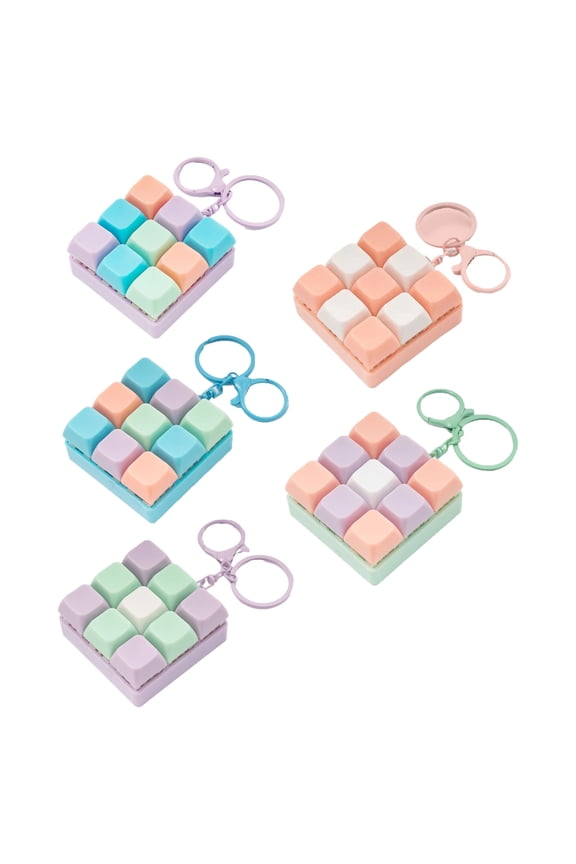 Portable Keyboard Clickers Keychain Stress Relief Toy with 9 Detachable Key Reconfigurable Toy For Adults & Kids