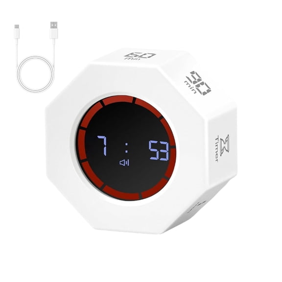 Quiet Study Timer with Flipping Countdown Reminder Desktop Digital Timer ABS Texture Suitable for Classroom