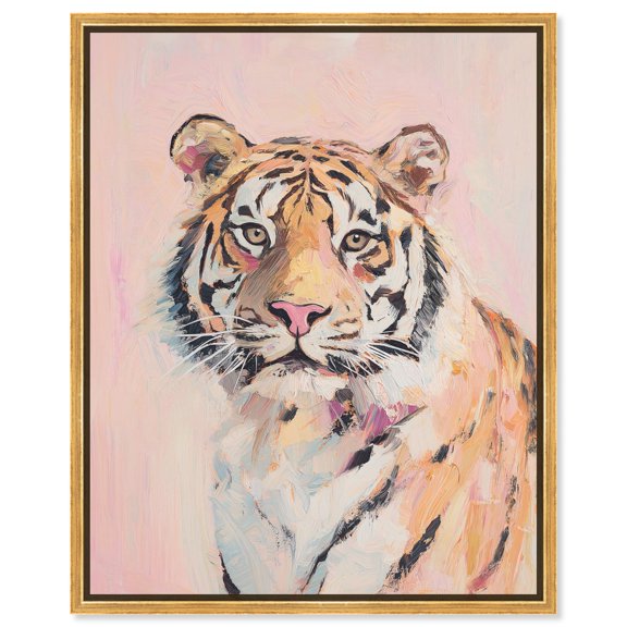 Quiet Tiger Canvas Fashion Prints by Art Remedy, Gold Frame, 24 x 30