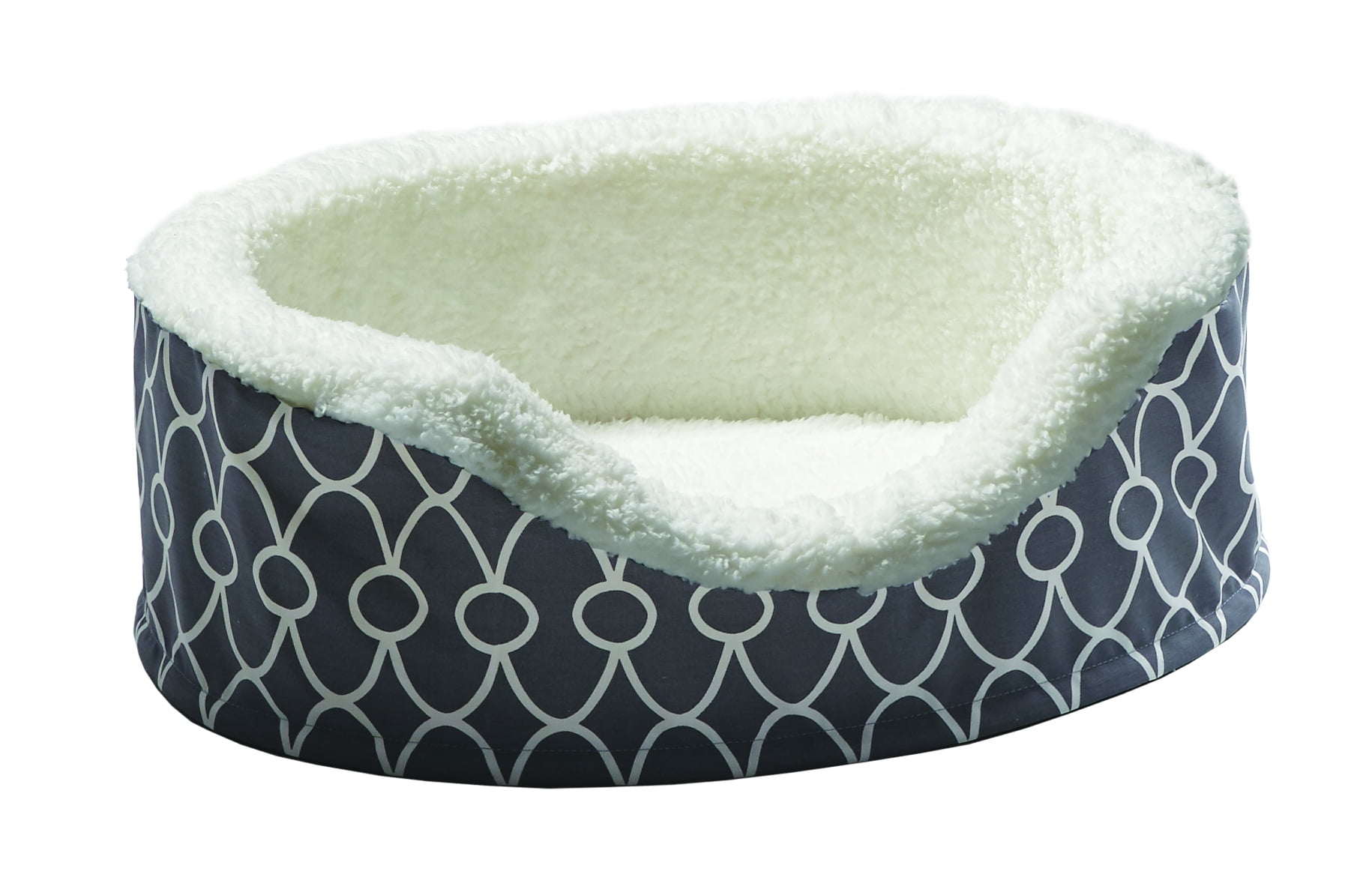 X-Small Gray Orthopedic Elevated Foam Pet Bed with Fleece Cover