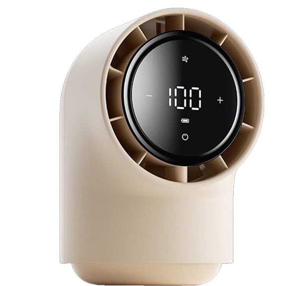 Quiet Touch Control Portable Desk Fan, 100‑Speed Table Fan with Digital Display, Small Rechargeable Personal Fan for Bedroom Office Travel, Beige