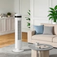 thumbnail image 1 of Quiet Tower Fan for Bedroom, Oscillating Fan with Child Lock & Night Light, 28dB, 12H Timer and Remote, 5 Speeds Cooling Fan for Nursery and Home,White, 1 of 8