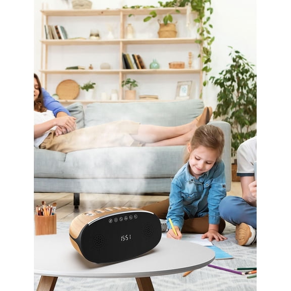 Quiet Ultrasonic Bedroom Humidifier, 500ml with 6 Nozzles and 7 LED Lights, Timer Function, Bluetooth Music, Remote Control + Touchscreen Switch, Suitable for Living Room, Baby Room, and Office