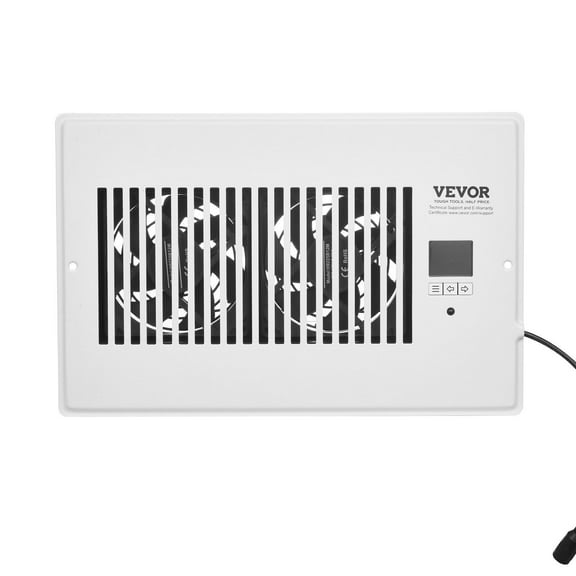 Quiet Vent Booster Fan with Remote Thermostat Control Adjustable Speed for 6x10 Inch Heating Cooling Smart Vent White