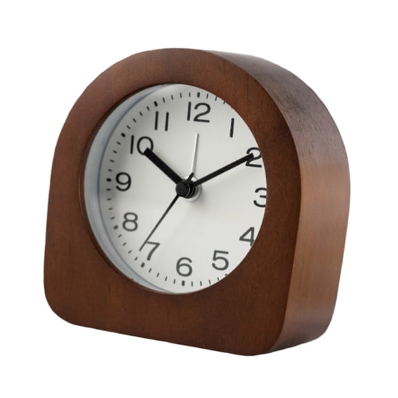 Quiet Wood Analog Alarm Clock for with Night Light Battery Operated Snoozes Bedside