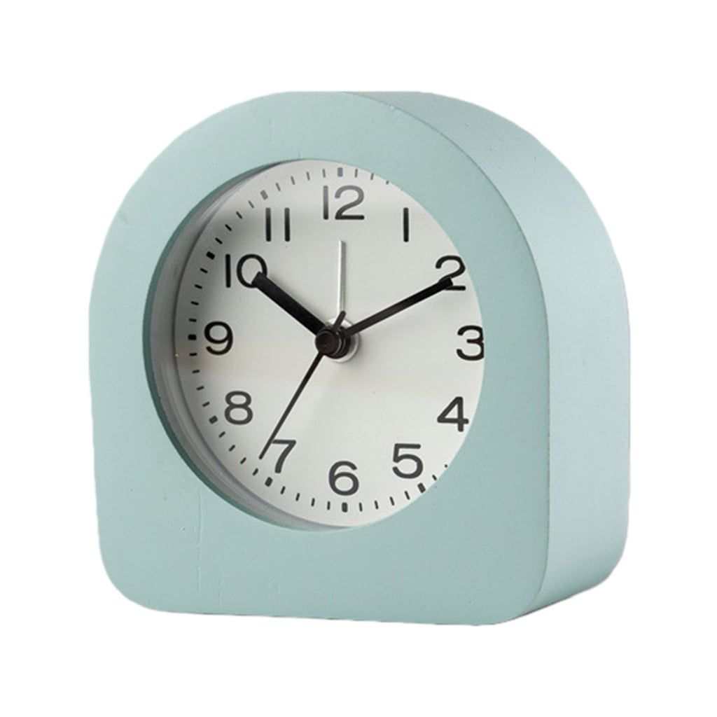 Quiet Wood Analog Alarm Clock for with Night Light Battery Operated Snoozes Bedside